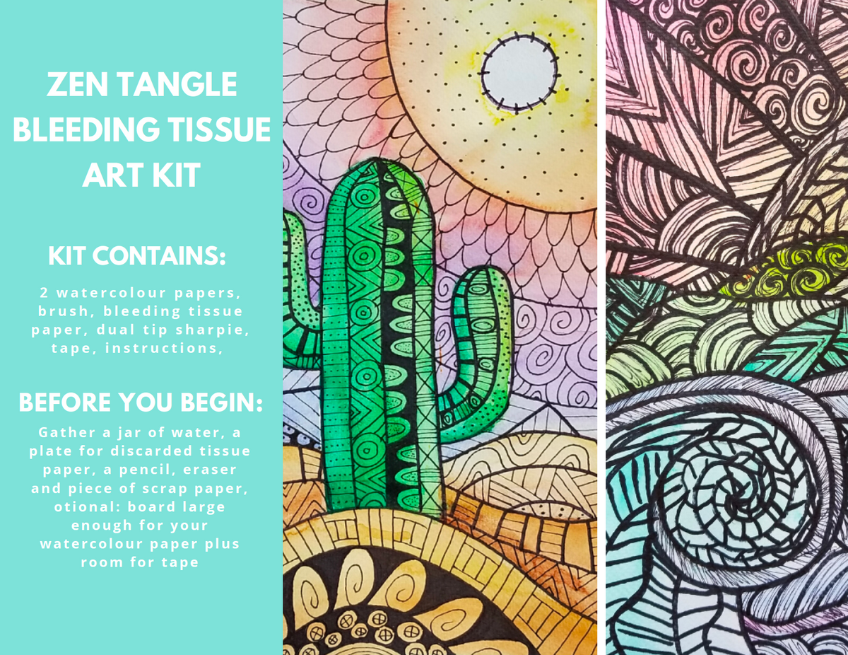 Zen Tangle Bleeding Tissue Art Kit Art and Class