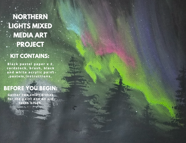 Northern Lights Mixed Media Art Project